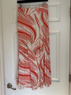 Tribal Coral & Cream Swirl Maxi Skirt